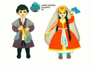 Раскраска татарский костюм для детей национальный #36 #519998