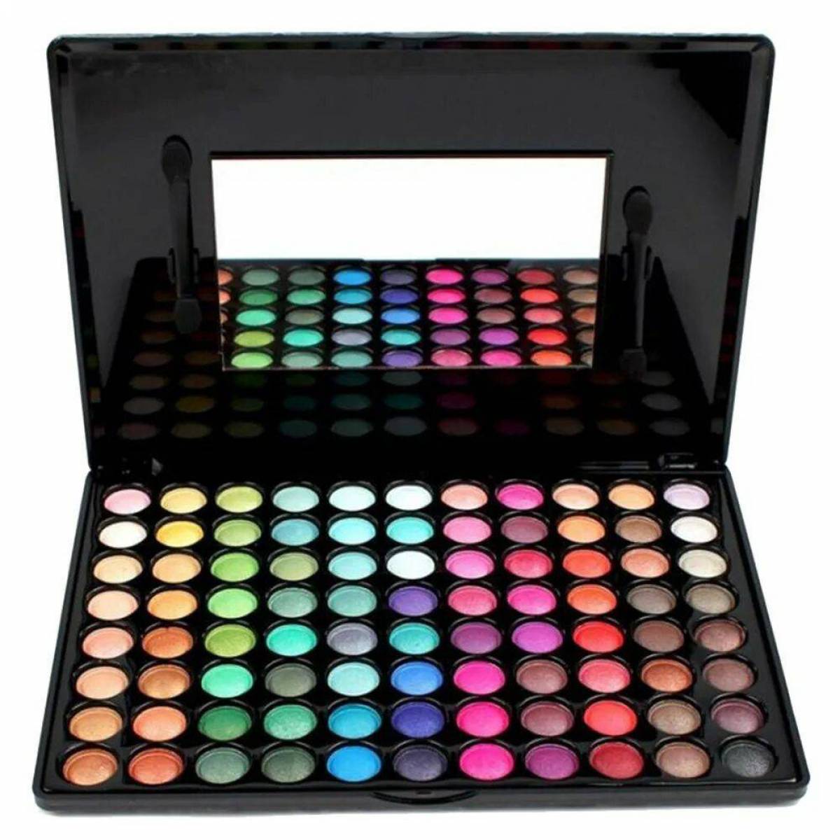 Фото больших теней. Палетка теней 88 цветов. Тени Colors Eyeshadow Palette. Палетка дуохромных теней. Палетка теней Revolution.