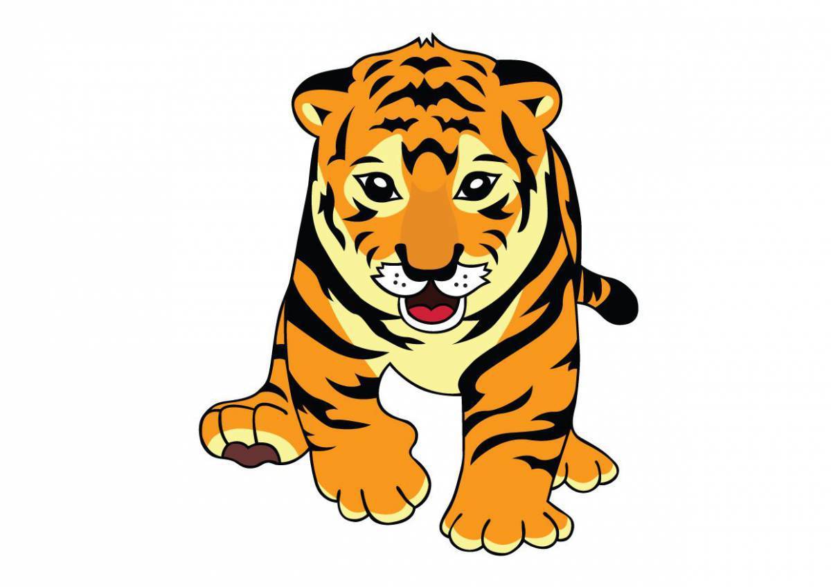 Год тигра детям. Тигренок мультяшный. Тигр рисунок. Мультяшные тигрята. Тигр для детей.