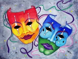 Раскраска театральные маски для детей #24 #520764