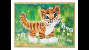 Раскраска тигр для детей 3 4 лет #12 #522359