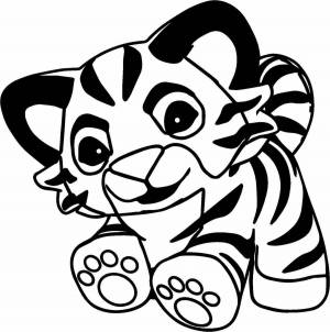 Раскраска тигр для детей 3 4 лет #15 #522362