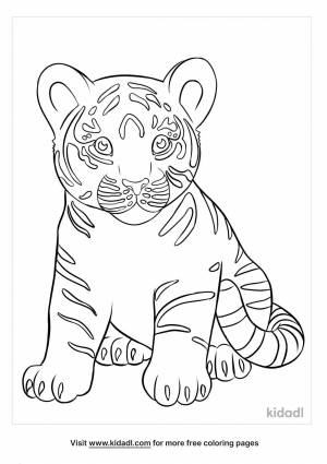 Раскраска тигр для детей 3 4 лет #18 #522365