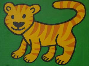 Раскраска тигр для детей 3 4 лет #20 #522367