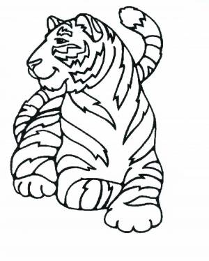 Раскраска тигр для детей 3 4 лет #23 #522370