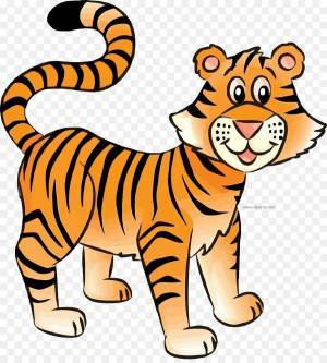 Раскраска тигр для детей 3 4 лет #25 #522372