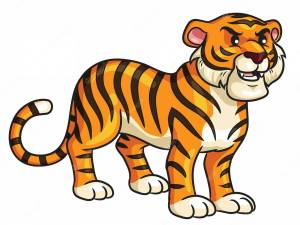 Раскраска тигр для детей 3 4 лет #27 #522374