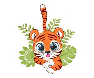 Раскраска тигр для детей 3 4 лет #28 #522375