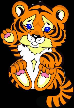 Раскраска тигр для детей 3 4 лет #29 #522376