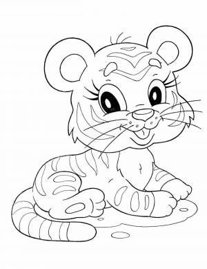 Раскраска тигр для детей 6 7 лет #3 #522388