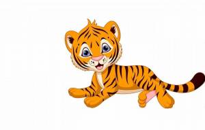 Раскраска тигр для малышей #4 #522425