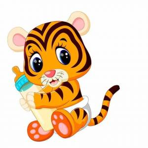 Раскраска тигр для малышей #8 #522429