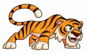 Раскраска тигр для малышей #15 #522436