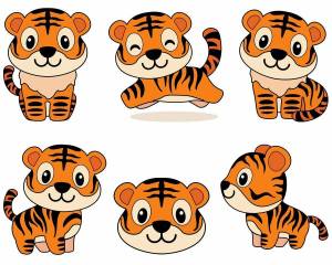 Раскраска тигр для малышей #18 #522439