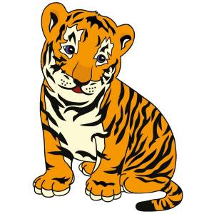 Раскраска тигр для малышей #23 #522444