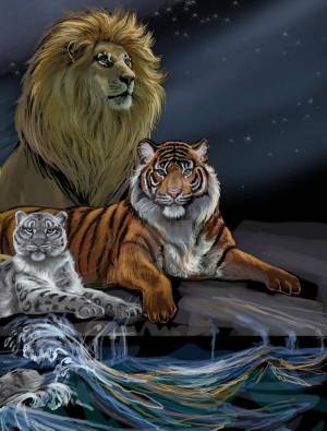 Раскраска тигр и лев #10 #522455