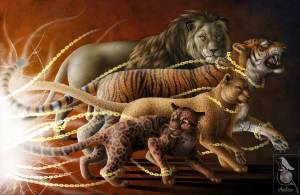 Раскраска тигр и лев #37 #522482
