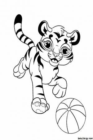 Раскраска тигренок для детей 4 5 лет #7 #522565