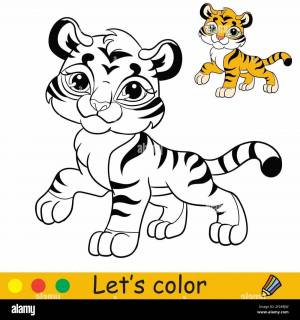 Раскраска тигренок для детей 4 5 лет #16 #522574