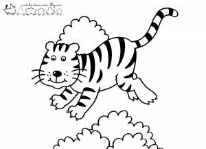 Раскраска тигренок для детей 4 5 лет #17 #522575