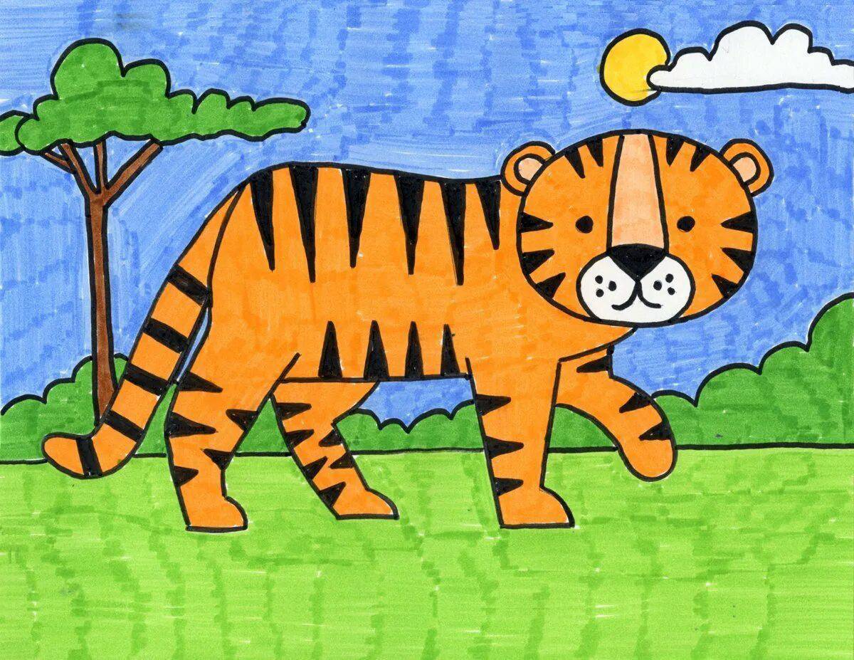 Тигр для детей 3 4 лет #11