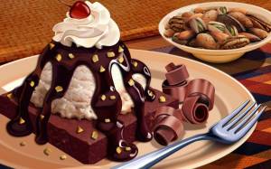 Раскраска торты и пирожные и мороженое #12 #527190