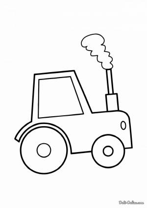Раскраска трактор для детей 2 3 лет #4 #527558