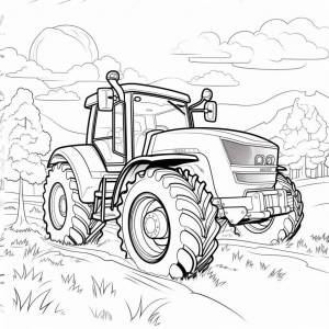 Раскраска трактор раскраску #36 #527665