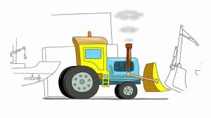 Раскраска трактор с ковшом для детей #10 #527717