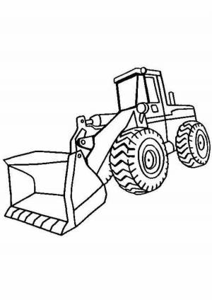 Раскраска трактор с ковшом для детей #28 #527735