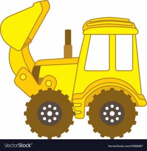 Раскраска трактор с ковшом для детей #37 #527744