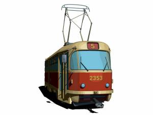 Раскраска трамвай для детей #18 #527918
