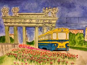 Раскраска трамвай для детей #22 #527922