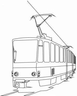 Раскраска трамвай для детей #25 #527925