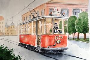 Раскраска трамвай для детей #27 #527927
