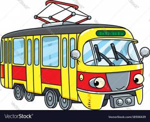Раскраска трамвай для детей #35 #527935