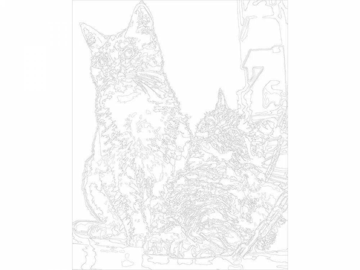 Толстый котик картина по номерам на холсте z na57 40х40 #1