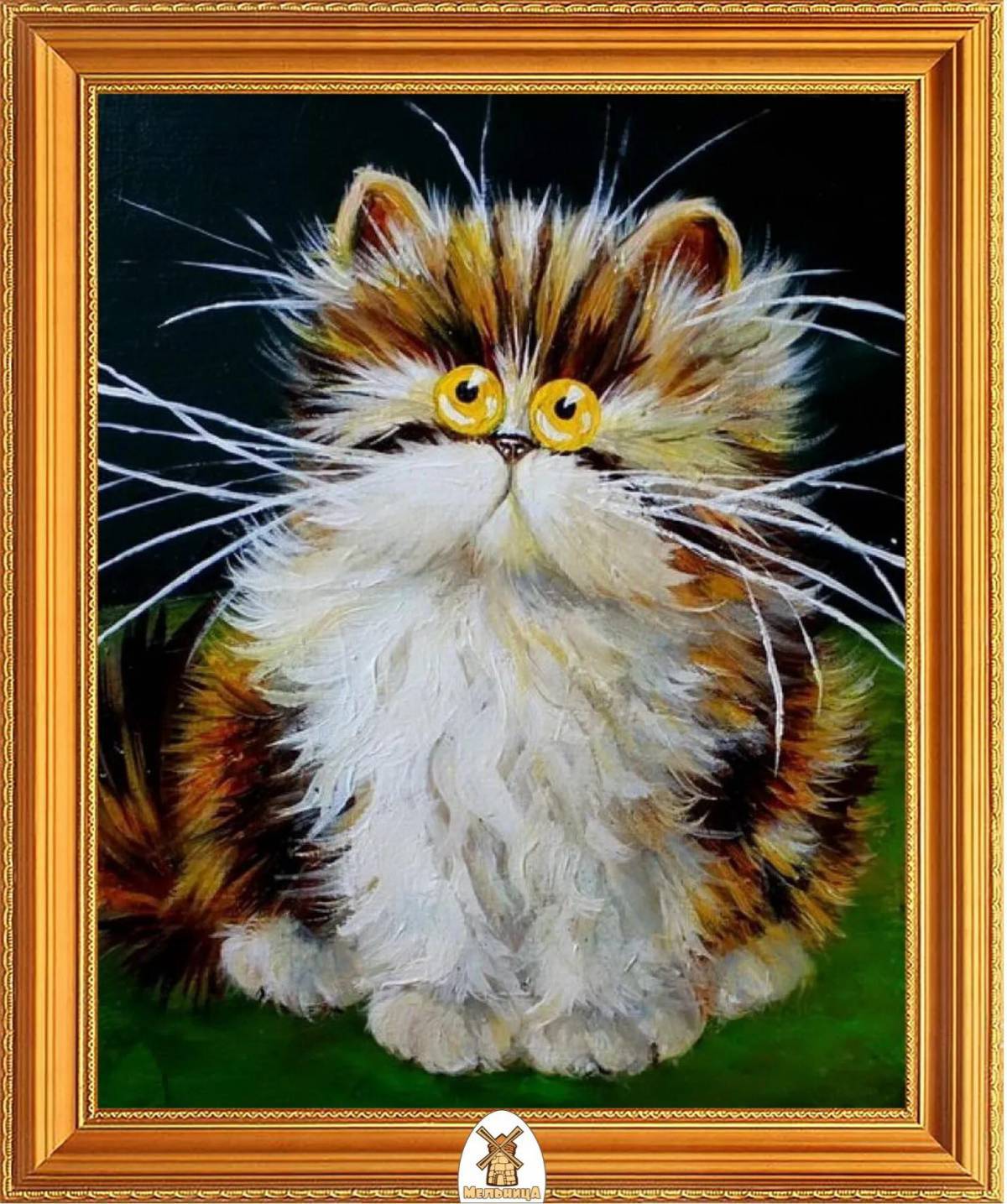 Толстый котик картина по номерам на холсте z na57 40х40 #3
