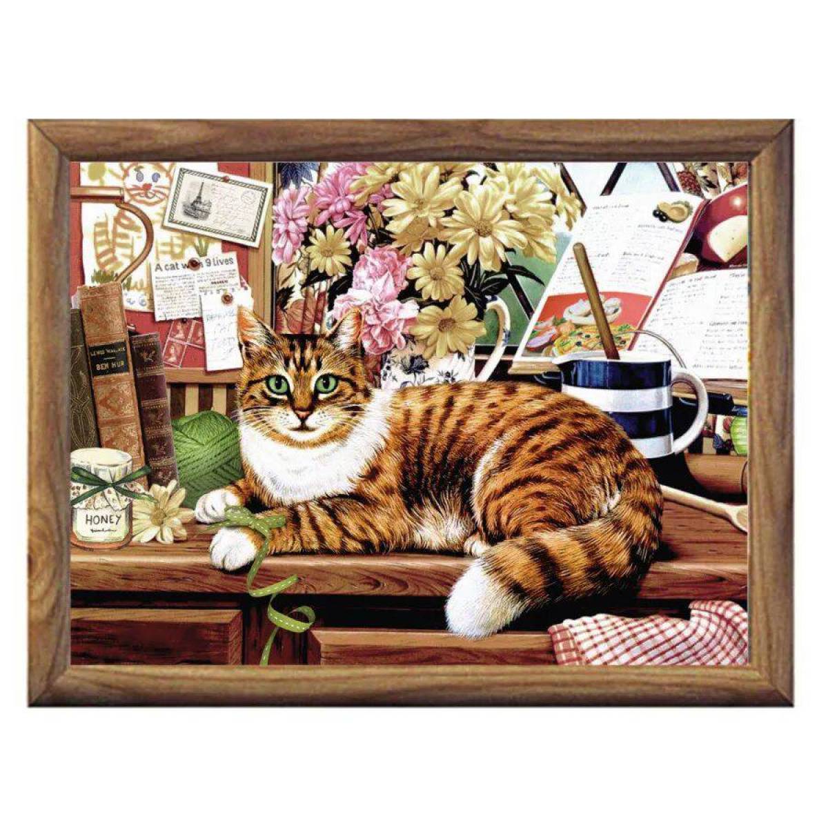 Толстый котик картина по номерам на холсте z na57 40х40 #14