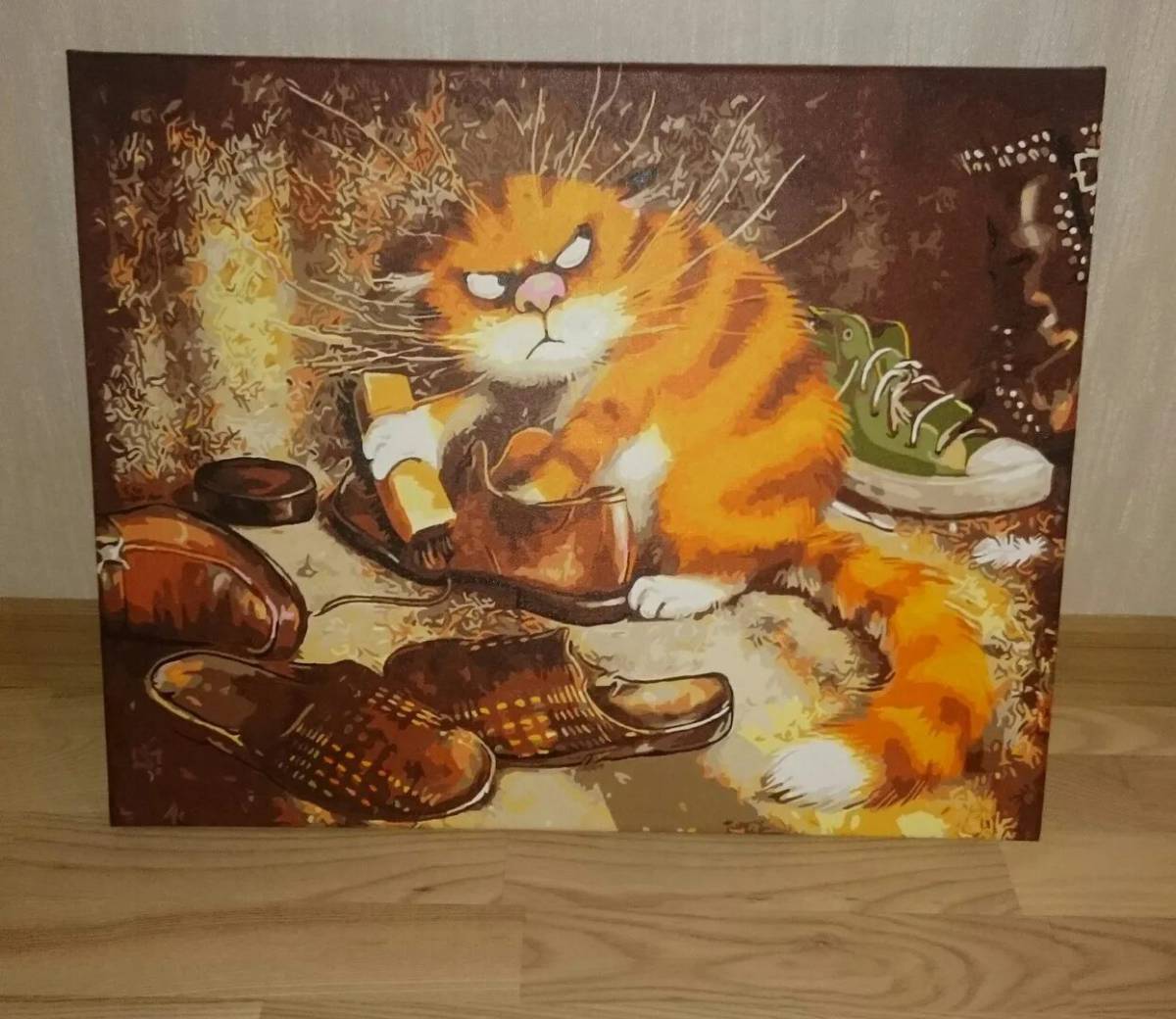 Толстый котик картина по номерам на холсте z na57 40х40 #36