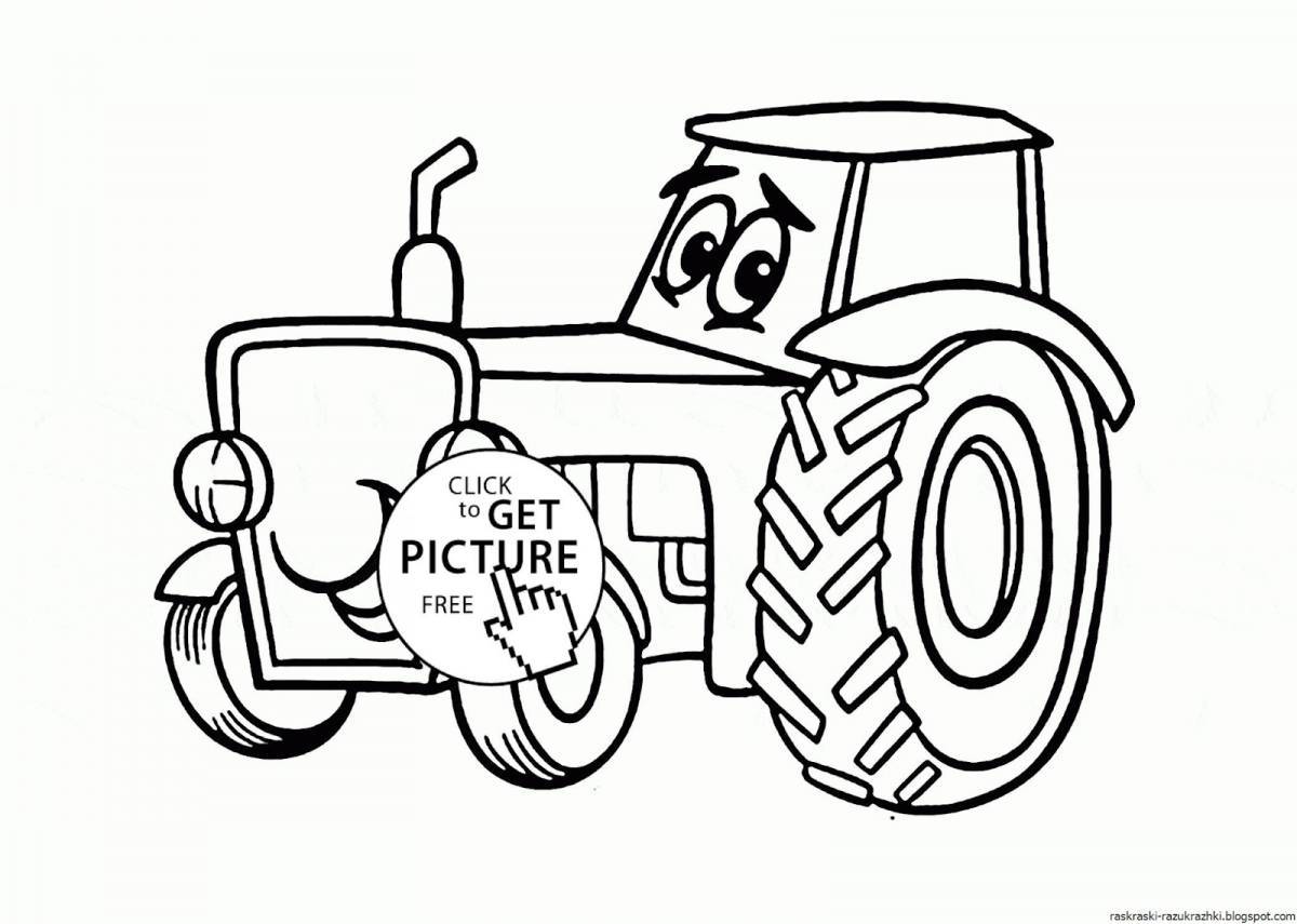 Трактор раскраску #32