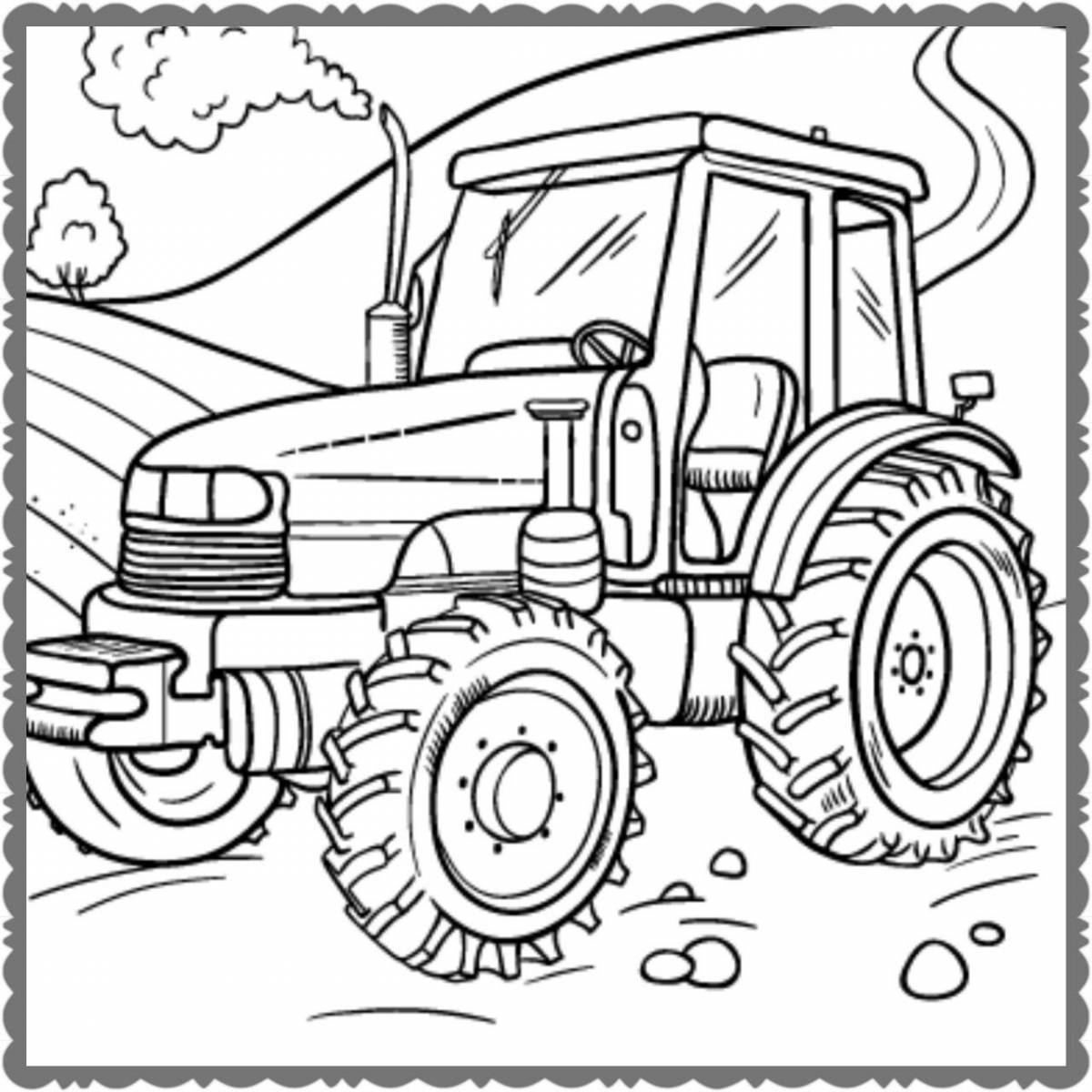 Трактор раскраску #35