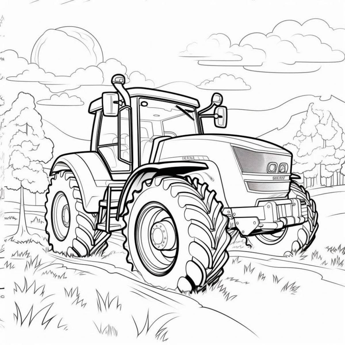 Трактор раскраску #36