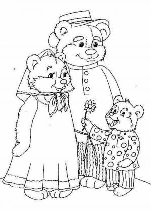 Раскраска три медведя для детей 3 4 лет #10 #529352