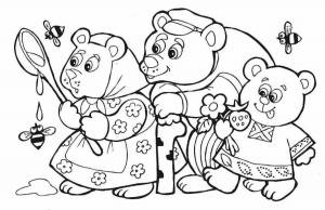 Раскраска три медведя для детей 4 5 лет #30 #529408