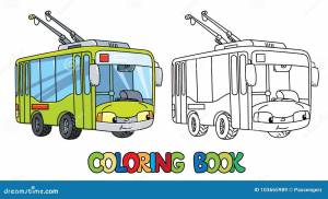Раскраска троллейбус для детей #12 #529722