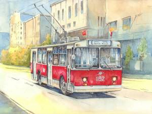 Раскраска троллейбус для детей #20 #529730
