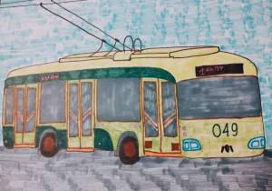 Раскраска троллейбус для детей #27 #529737