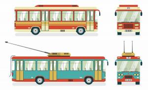 Раскраска троллейбус для детей #35 #529745