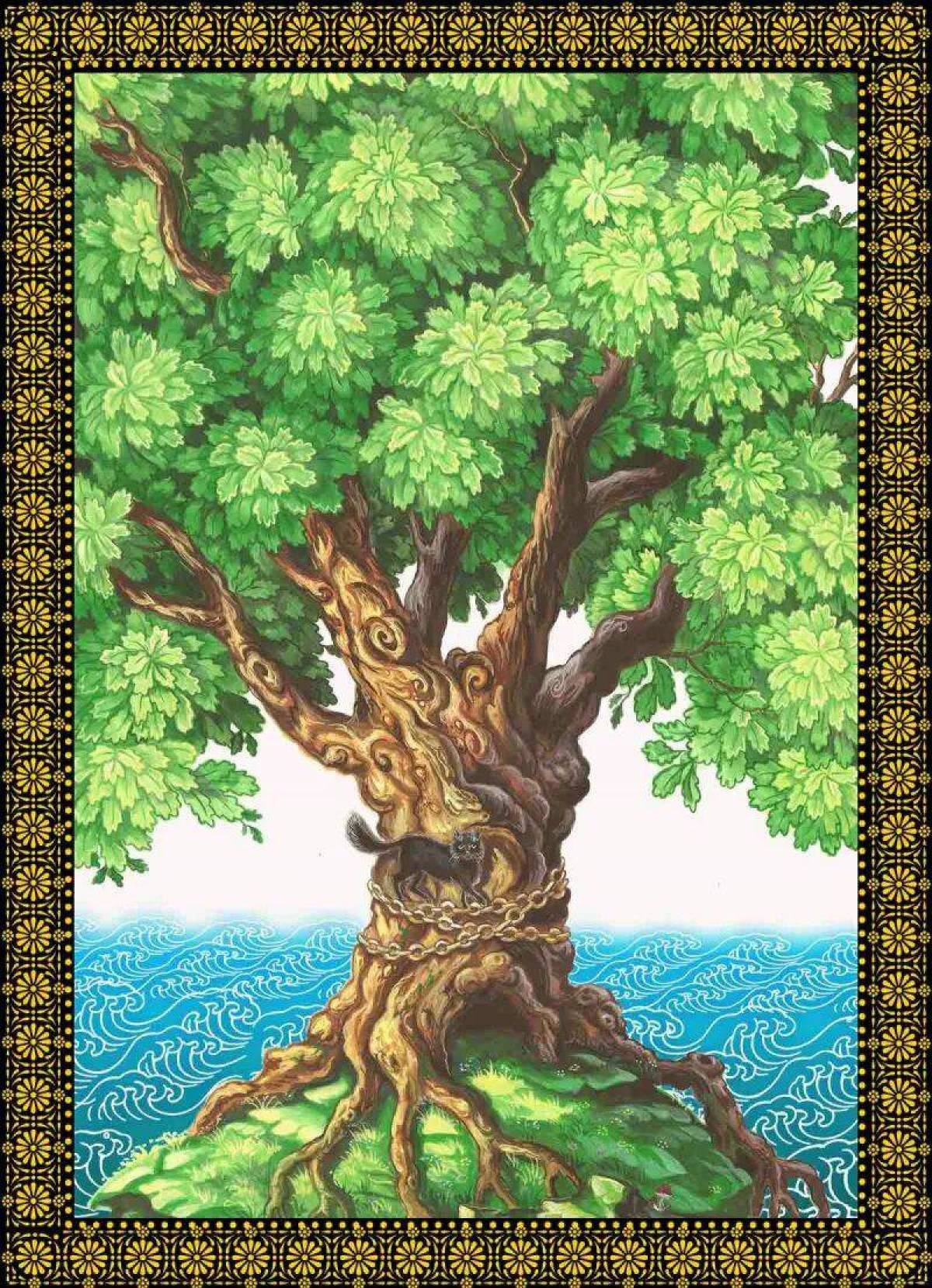 У лукоморья дуб зеленый для детей #36